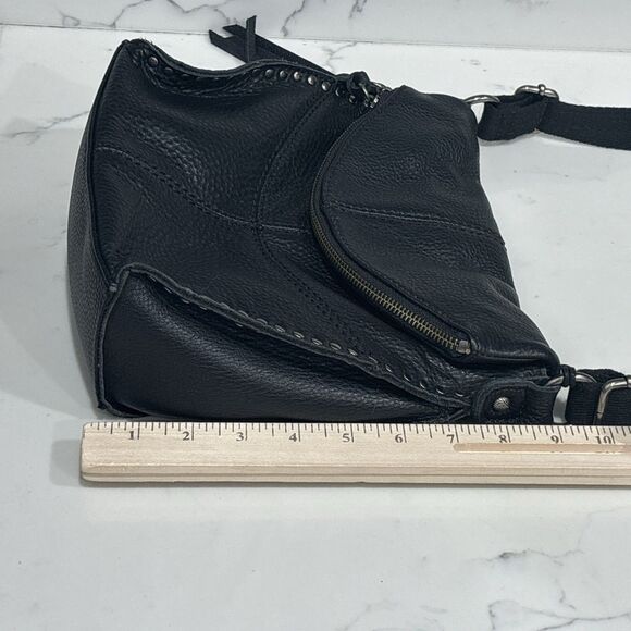 The Sak Silverlake Leather Crossbody Shoulder Bag Black Studded Boho Biker Moto - Picture 14 of 16